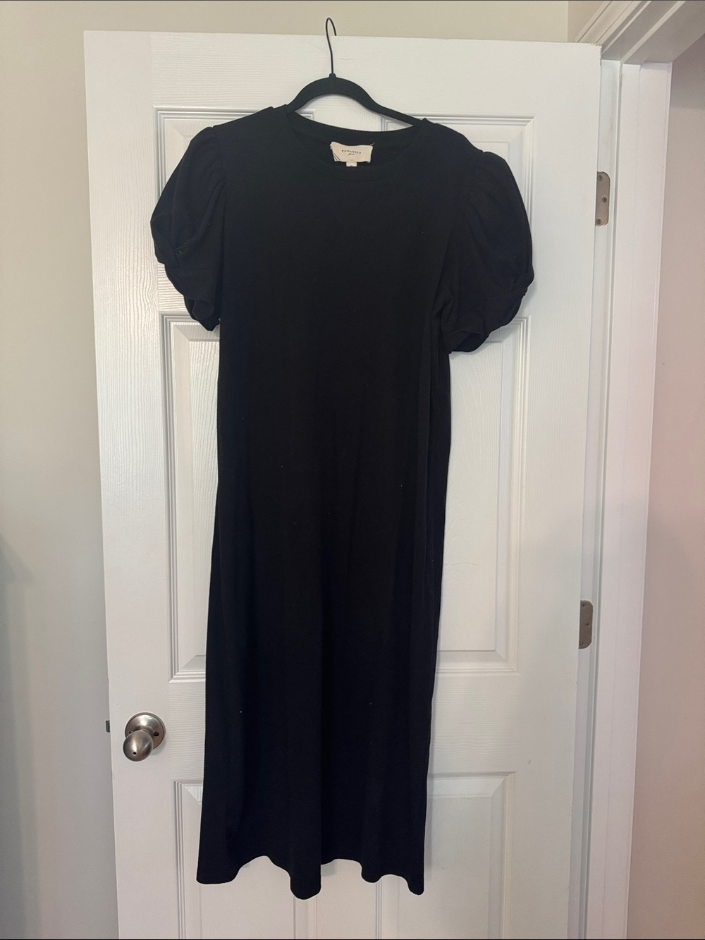 Pomander Place Black Puff-Sleeve Maxi Dress